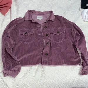 Cropped corduroy purple jacket